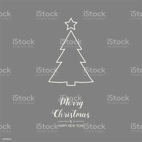 Christmas Card In Retro Style With Hand Drawn Tree Vector Stock