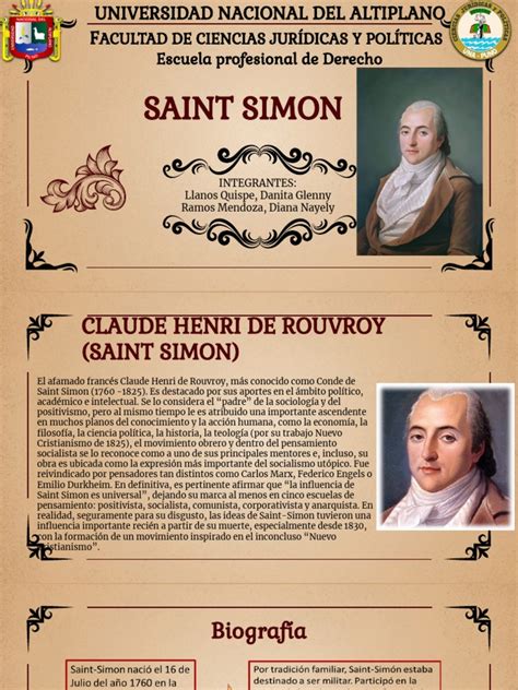 Claude Henri De Rouvroy Saint Simon Pdf Socialismo Teorías