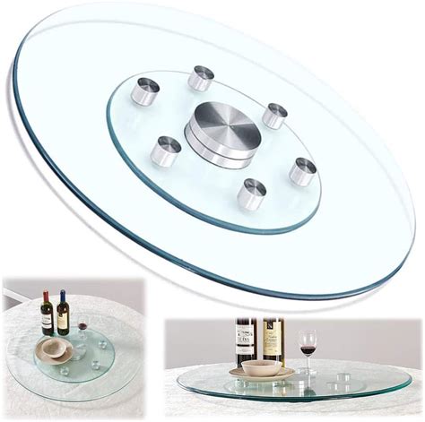 Ethory Rundes Drehbares Tablett Aus Geh Rtetem Glas Gro Er Lazy Susan