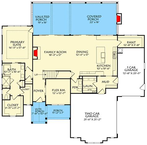 Two Story Transitional House Plan With Main Floor Master Suite