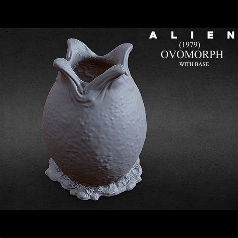 Stl File D Printable Open Alien Egg Ovomorph With Base Obj D