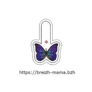 Motif broderie porte clé ITH Papillon BREIZH MAMA