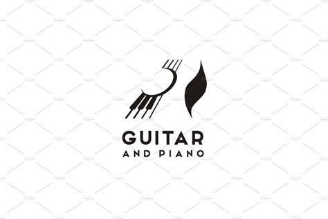 Guitar Piano Music Instrument Logo Music Logo Design Logo Design