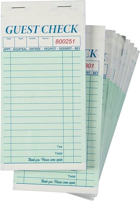 Amazon Juvale 10 Pack Restaurant Server Note Pads With Carbon Copy