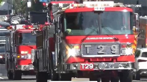 LAFD LF29 E229 RA29 RA 29 LAPD UNIT RESPONDING TO HOSPITAL YouTube