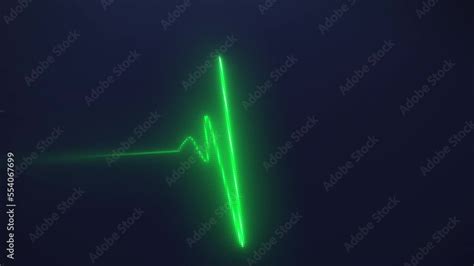 Neon Heartbeat On Black Isolated Background K Seamless Loop Animation