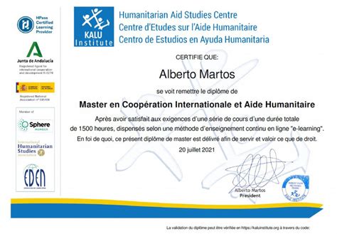 Master En Coop Ration Internationale Et Aide Humanitaire Kalu