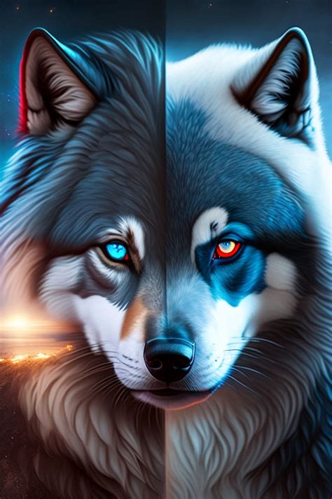 Lexica Good Wolf And Bad Wolf Facing Each Other Good Wolf Is White