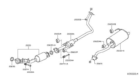 2014 Nissan Versa Sedan Exhaust Tube And Muffler