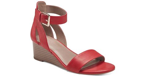 Aerosoles Willowbrook Wedge Sandals In Red Lyst