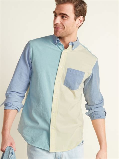 Regular Fit Built In Flex Color Blocked Everyday Oxford Shirt Old