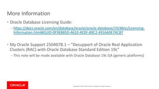 Oracle RAC 19c With Standard Edition SE 2 Support Update PPT