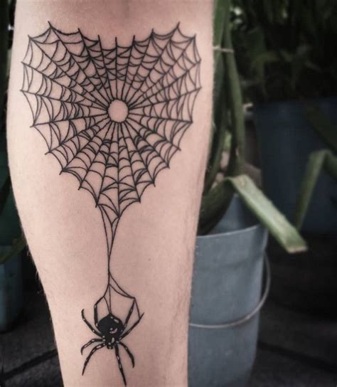 Spider Web Tattoo With Heart