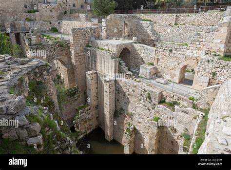 Remains Of The Pool Of Bethesda In The Old City Of Jerusalem Israel