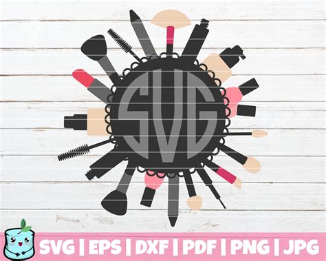 Makeup Monogram Svg Cut File Commercial Use Instant Download Digital