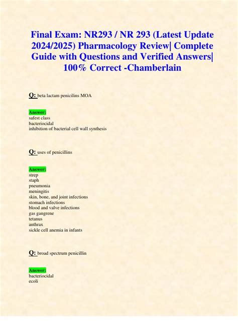 Final Exam Nr Nr Latest Update Pharmacology