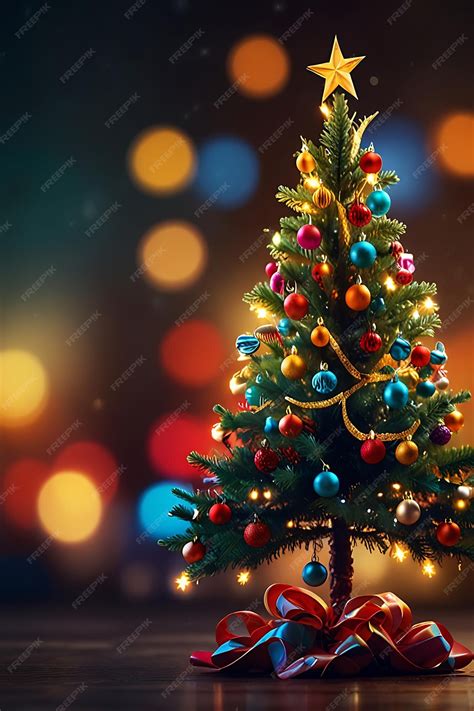 A Beautifully Decorated Tree Twinkling Lights And A Dreamy Bokeh