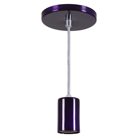 Pendente Copinho Soquete Luminária Lustre Alumínio Roxo Verniz T T