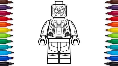 Lego Spiderman Coloring Pages How To Draw Lego Spider Man Homecoming