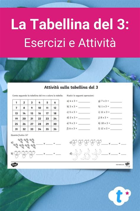 La Tabellina Del 3 Esercizi E Attività Words Word Search Puzzle Map