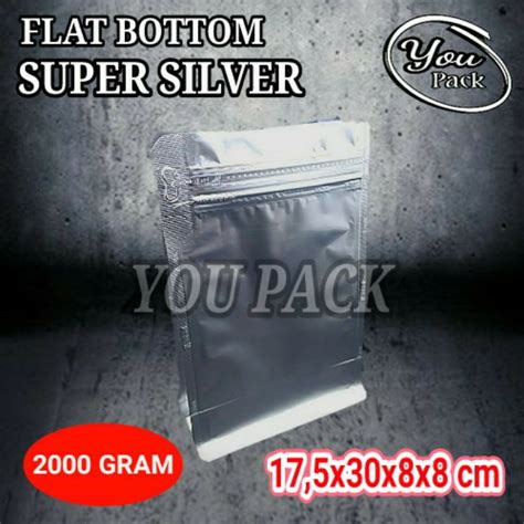 Jual Flat Bottom Super Silver Kg Kemasan Kopi Bubuk Snack Kpack