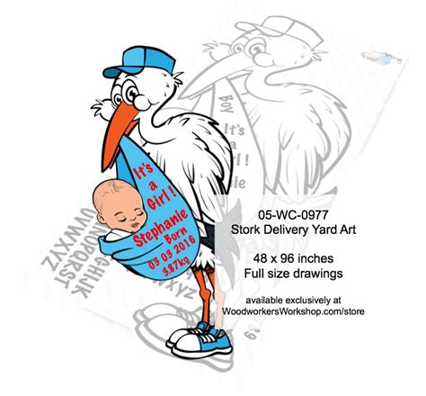 Stork Delivery Yard Art Woodworking Pattern WoodworkersWorkshop