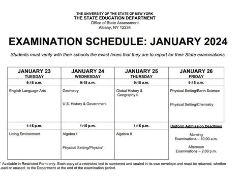 Nys January 2024 Regents Schedule Pru Leelah