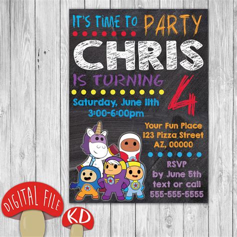 Printable Go Jetters Invitation birthday party by KinokoDesigns