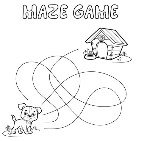 Maze Puzzle Game For Children Outline Maze Or Labyrinth Find Path