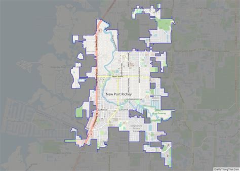 Map Of New Port Richey City Thong Thai Real