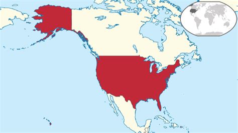 Mapa de ubicación de Estados Unidos - Mapa de Estados Unidos