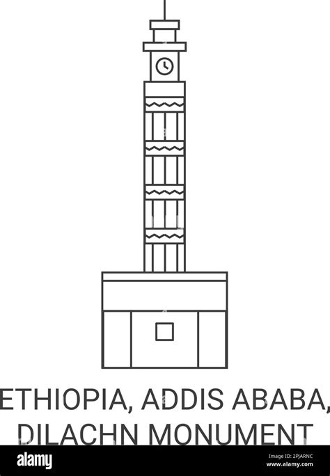 Ethiopia Addis Ababa Dilachn Monument Travel Landmark Vector