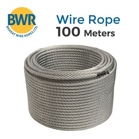 100 Mtr Ungalvanized Steel Wire Rope 12mm 6X19 INDIROPE 619M IWRC 6 X