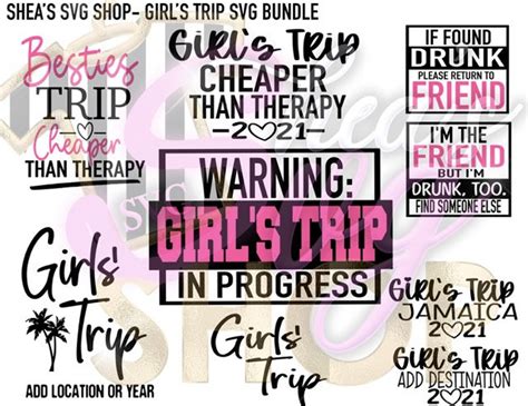 Girls Trip Svg Bundle Cricut Silhouette Cut File Etsy