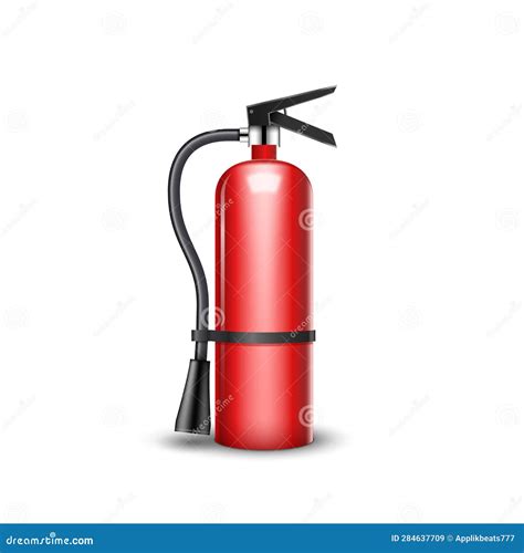 Fire Extinguisher Protection Isolated Red Fire Extinguisher Emergency Danger Stock Vector