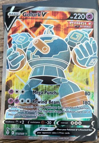 Pokémon TCG Golurk V Evolving Skies 181 203 Holo Ultra Rare eBay