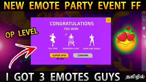 I Got 2 Rare Emote New Emote Party Event Free Fire Tamil Emote