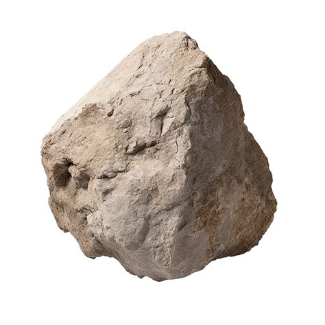 Unpolished Marl Stone Isolated On White Permeable Rocks Porous Lava