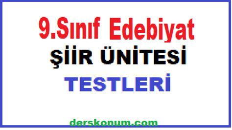 Sinif Edeb Yat R N Tes Test Sorulari Nd R Z Pdf