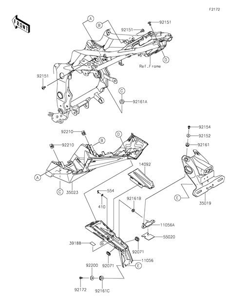 GARDE BOUE ARRIERE POUR NINJA 125 BX125BMFAN VERT 2021 Esprit KAWASAKI