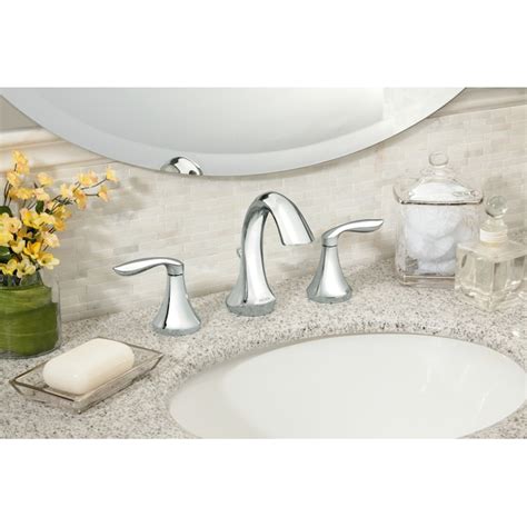 Moen Eva Chrome Widespread 2 Handle Watersense Bathroom Sink Faucet In The Bathroom Sink Faucets