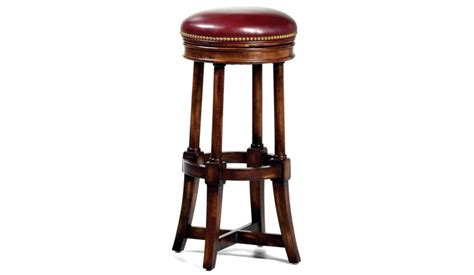 Unique red leather round bar stool