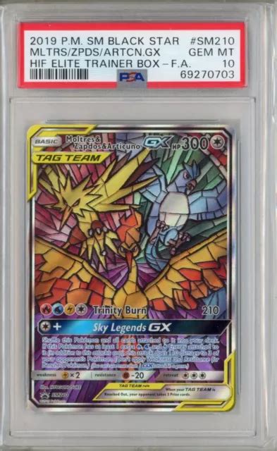 Psa Moltres Zapdos Articuno Gx Sm Hidden Fates Etb Promo Pokemon