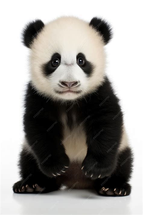 Premium Ai Image Cute Panda On White Background