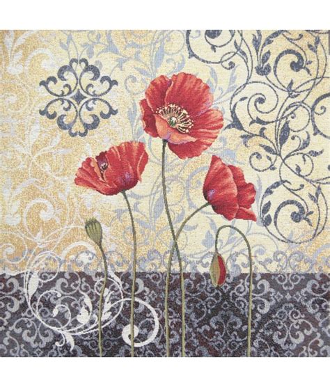 Carr Jacquard Coussin Sac Fleurs Coquelicots