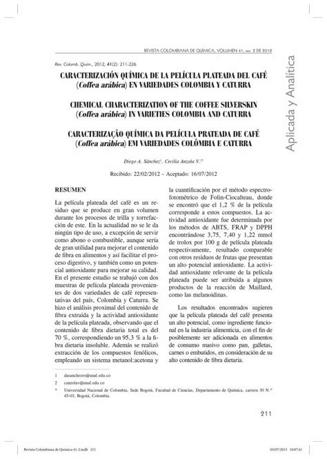 Pdf Caracterizaci N Qu Mica De La Pel Cula Plateada Productos De