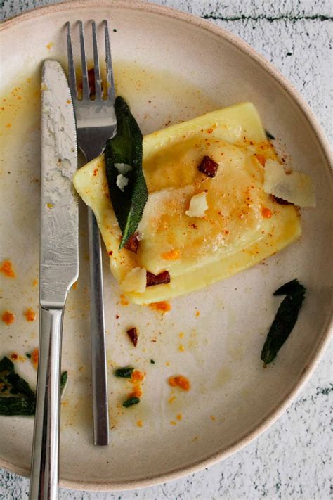 Pumpkin Ravioli With Sage Brown Butter Sauce