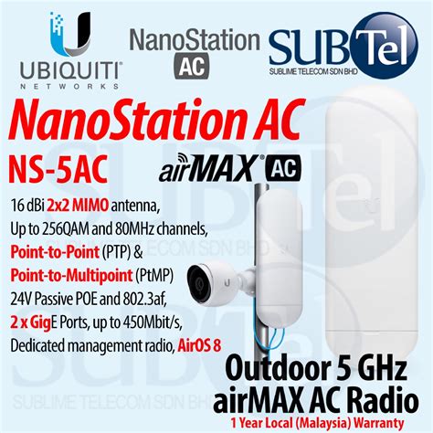 Ns 5ac Ubiquiti Networks Nanostation Ac 5ghz Bridge 16dbi Ubnt Airmax