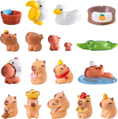 Amazon Yopcuvi Capybara Figurines Mini Capybara Resin Figurines