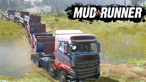 Spintires Mudrunner Monster Long Truck Transports Heavy Equipment Youtube